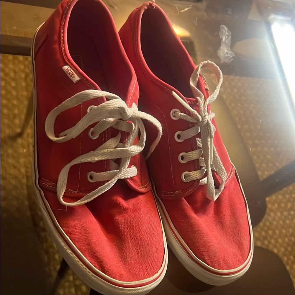 Vans Red Sneakers with White Laces